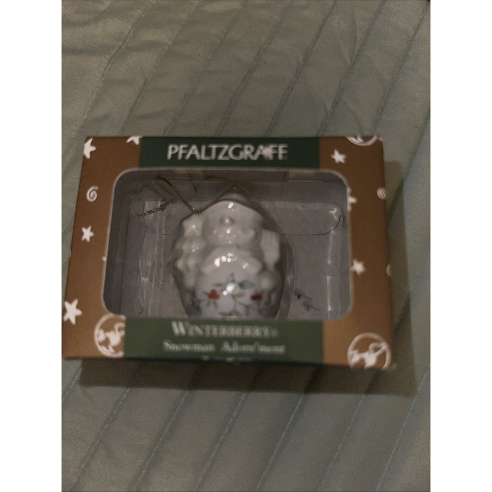 Vintage Pfaltzgraff Winterberry Snowman Christmas Ornament Snowman 1999